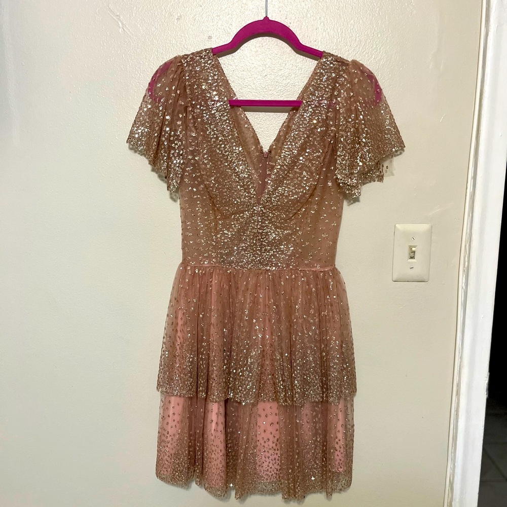 Lirika Matoshi Sara Mini Dress size M in Blush